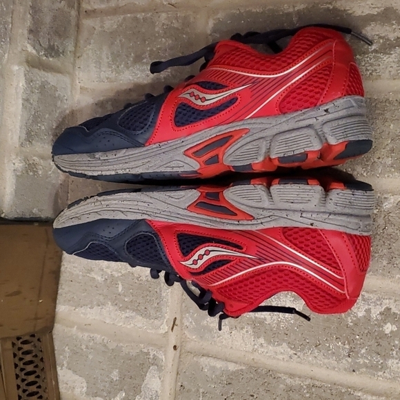 Saucony Shoee Mens Size 6 Cohesion Sneakers Red Blue Gray - Picture 5 of 11